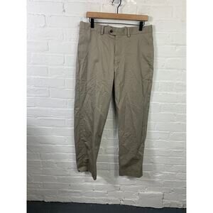 Nordstrom Men's Mid-Rise Tapered Leg Chino Pants Flat Front Gray Size 33/30